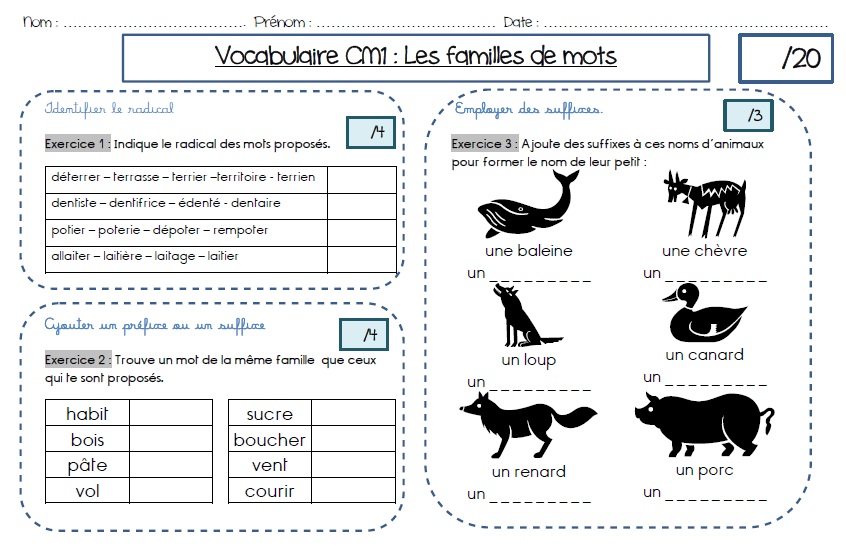 Les Familles De Mots Cm1 Exercices Pdf Les familles de mots | MA MAITRESSE DE CM1-CM2