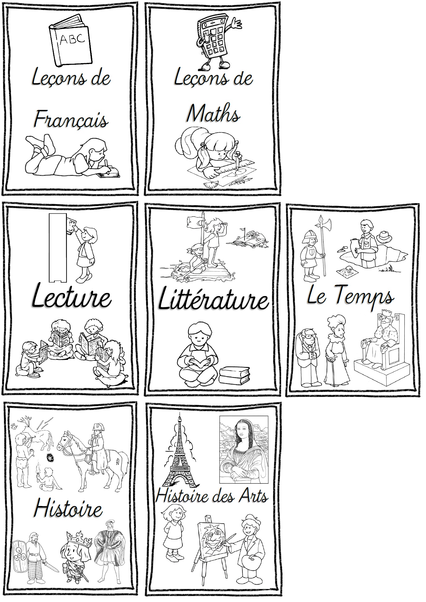 Page Garde Francais Rentrée] Pages de garde pour cahiers, porte-vues et classeurs (cycles 2 et  3) | MA MAITRESSE DE CM1-CM2