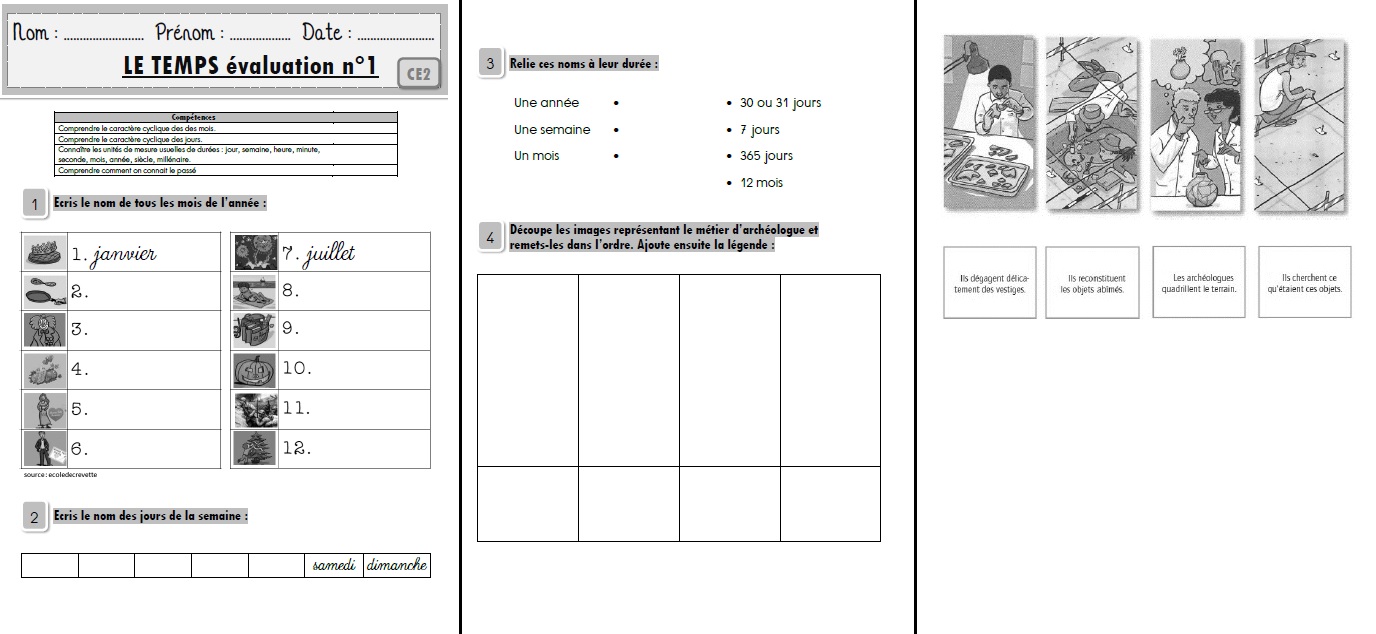 Qlm Le Temps Outils Et Activites Pour La Periode 1 En Cp Ce1 Ce2 Ma Maitresse De Cm1 Cm2